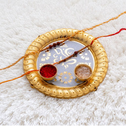 Divine Blessings Rakhi with Artistic Thali