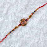 Divine OM and Beads Work Rakhi for Brother
