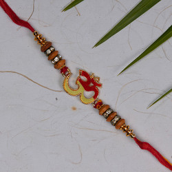 Divine OM Rakhi with Beads and AD