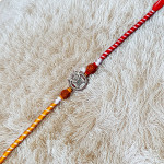 Divine OM Rakhi with Rudraksha Beads for Brother Divine OM Rakhi with Rudraksha Beads for Brother