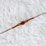 Eco-Friendly Rudraksh and Wooden Bead Rakhi Eco-Friendly Rudraksh and Wooden Bead Rakhi