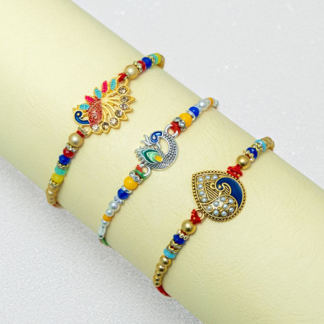 Elegant 3 Rakhi Set for Beloved Brothers Elegant 3 Rakhi Set for Beloved Brothers