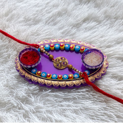 Elegant Handcrafted Rakhi Thali with Exquisite Premium Rakhi
