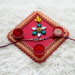 Elegant Handcrafted Rakhi Thali with Premium Ornate Rakhi