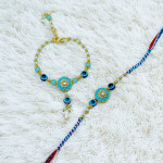Evil Eye Bhai Bhabhi Rakhi Set with Decorative Gift Box Evil Eye Bhai Bhabhi Rakhi Set with Decorative Gift Box