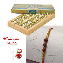 Exclusive Kamalbhog with Handcrafted Rudraksh Rakhi