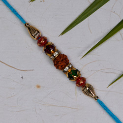 Exclusive Rudraksh with Multicolor Beads Rakhi