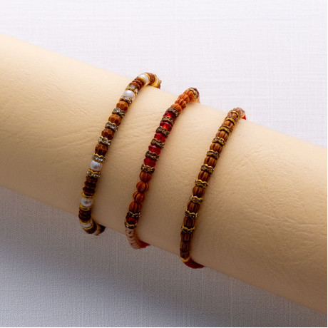 Exclusive Set of 3 Rakhis with Beads and Pearls