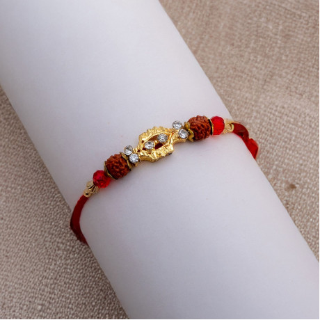 Fancy AD Rudraksh and Beads Rakhi Fancy AD Rudraksh and Beads Rakhi