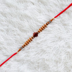 Fancy Beads Work Rudraksha Rakhi