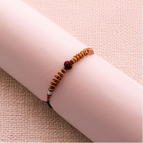Fancy Beads Work Rudraksha Rakhi