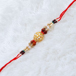 Fancy Rakhi with AD Rudraksh and Beads