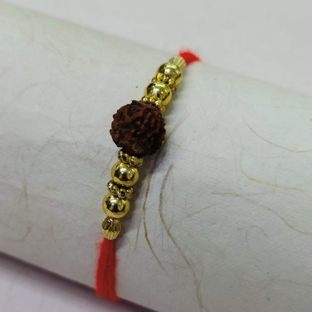 Fancy Rudraksh and Beads Rakhi Fancy Rudraksh and Beads Rakhi