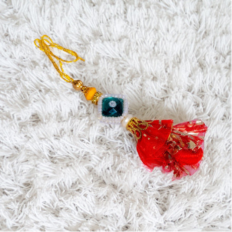 Fancy Stone Beads and AD Work Lumba Rakhi