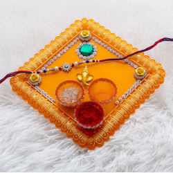 Festive Handcrafted Rakhi Thali with Premium Designer Rakhi