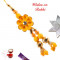 Floral Motif with Colored Beads Lumba Rakhi
