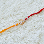 Floral Style AD Stud with Beads Rakhi