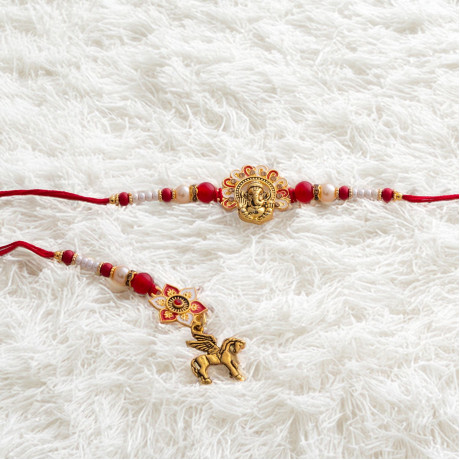 Ganesha Blessings Rakhi Lumba Pair
