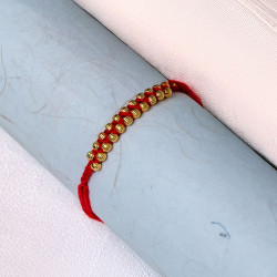 Golden Beads Rakhi - Premium Design