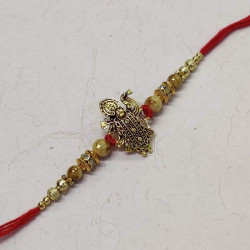 Golden Beads Work Traditional SHREENATHJI Rakhi