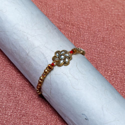 Golden Sparkle Kundan Rakhi