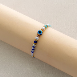 Gorgeous Pearl Rakhi with Evil Eye Bead