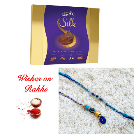 Graceful Bhaiya Bhabhi Rakhi and Cadbury Silk Miniatures Surprise