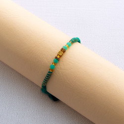 Graceful Green and Golden Beads Rakhi Graceful Green and Golden Beads Rakhi
