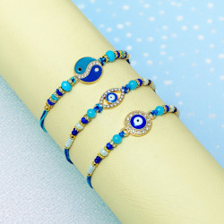 Handcrafted Evil Eye Protection Rakhi Set of 3 Handcrafted Evil Eye Protection Rakhi Set of 3