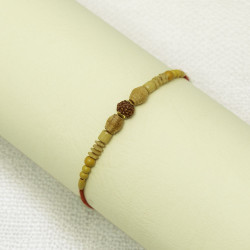 Handcrafted Rudraksha Rakhi for Bhai