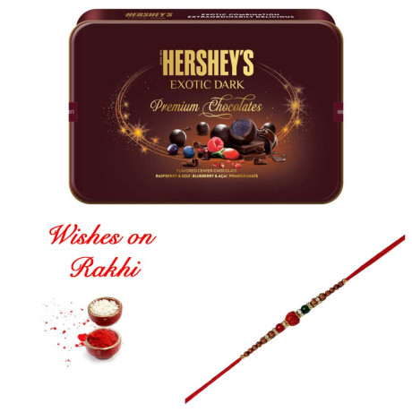 Hersheys Exotic Dark Box with Rudraksha Rakhi