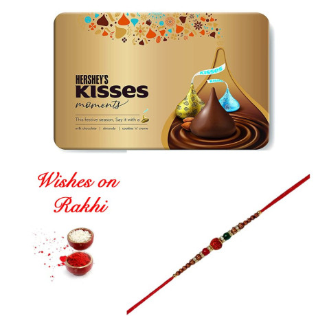 Kisses Moments Festive Moments Box with Rudraksha Rakhi Kisses Moments Festive Moments Box with Rudraksha Rakhi