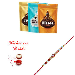 Kisses Pack of 3 with Evil Eye Protection Rakhi