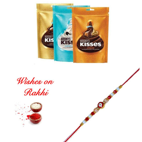 Kisses Pack of 3 with Evil Eye Protection Rakhi