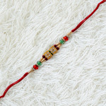 Lovely AD Crystals and Multicolor Beads Rakhi