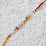 Lovely AD Multicolor Beads and Pearls Rakhi