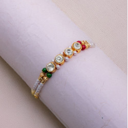 Lovely AD Multicolor Beads and Pearls Rakhi
