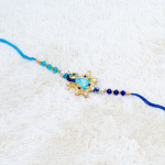 Lovely Meena Work Rakhi with Colored Beads