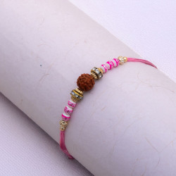 Lovely Rudraksh Beads and AD Stud Rakhi