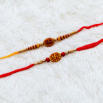 Lovely Set of 2 Rakhis with Swastik Motif Lovely Set of 2 Rakhis with Swastik Motif