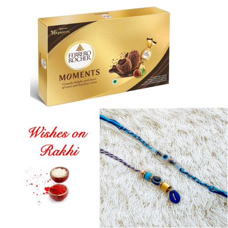 Luxurious Bhaiya Bhabhi Rakhi with Ferrero Rocher Moments Delight Luxurious Bhaiya Bhabhi Rakhi with Ferrero Rocher Moments Delight