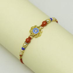 Luxury Enamel Rakhi with Antique Gold Charm