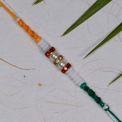 Marvelous Pearls AD and Beads Rakhi