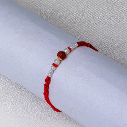 Modern Rudraksh Pearls Rakhi - Stylish and Spiritual