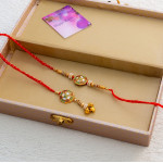 Multicolor Bhaiya Bhabhi Rakhi Pair with Decorative Gift Box
