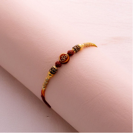 OM and Rudraksha Traditional Rakhi