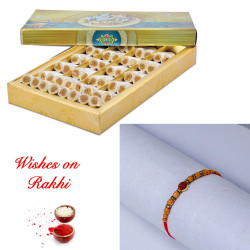Opulent Rakhi and Anjir Roll Sweets for Brother