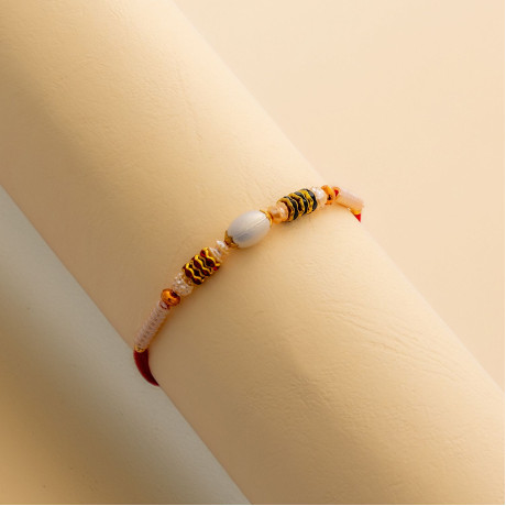 Pearls with AD and Beads Rakhi