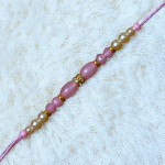 Pink and White Pearls Rakhi