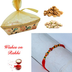 Pistachios and Walnuts Combo with Rudraksh Rakhi